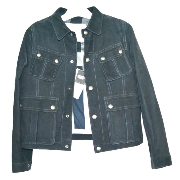 NWT BURBERRY BOYS LEATHER SUEDE JACKET